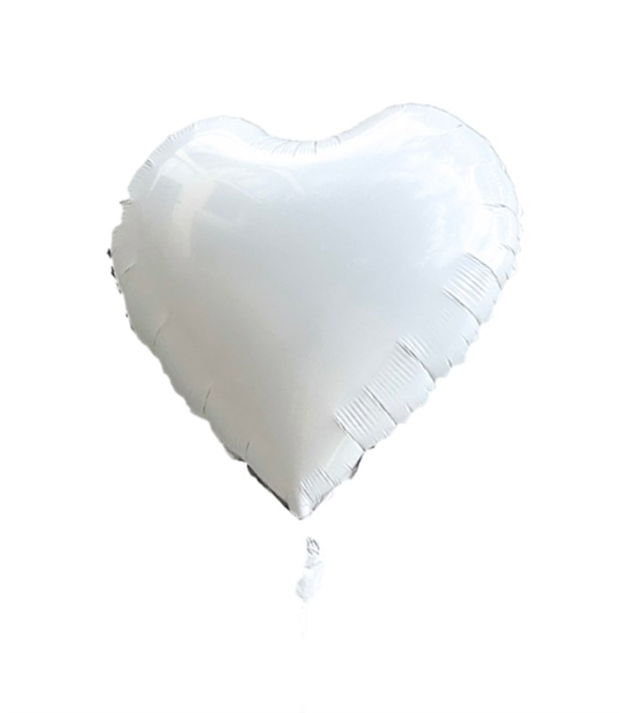 Beyaz Uçan Kalp Balon 45 cm