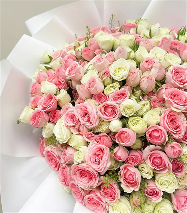 Royal Deluxe 101 Beyaz Pembe Çardak Gül Buketi — görünüm 4
