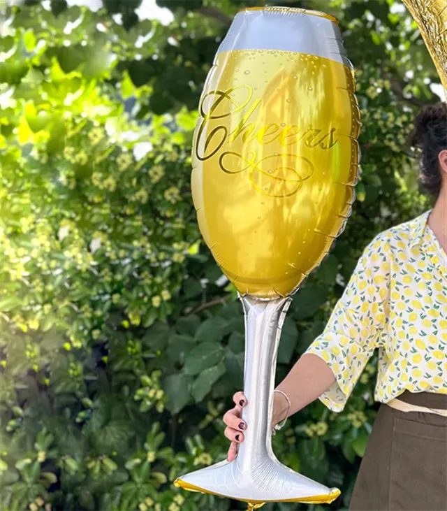 Cheers Şampanya Kadeh Uçan Balon 90 cm — görünüm 3