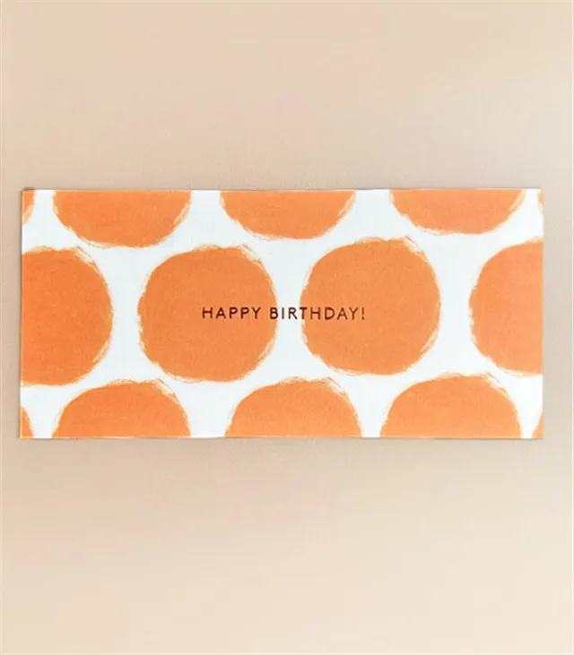 Turuncu Happy Birthday Not Kartı