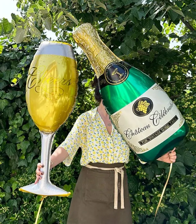 Şampanya & Cheers Kadeh Uçan Balon Seti — görünüm 3