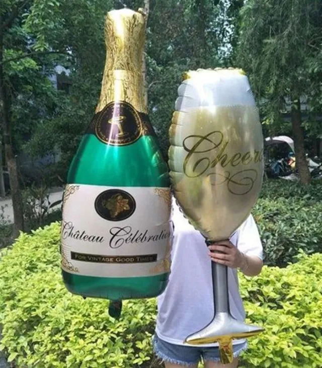 Şampanya & Cheers Kadeh Uçan Balon Seti — görünüm 4