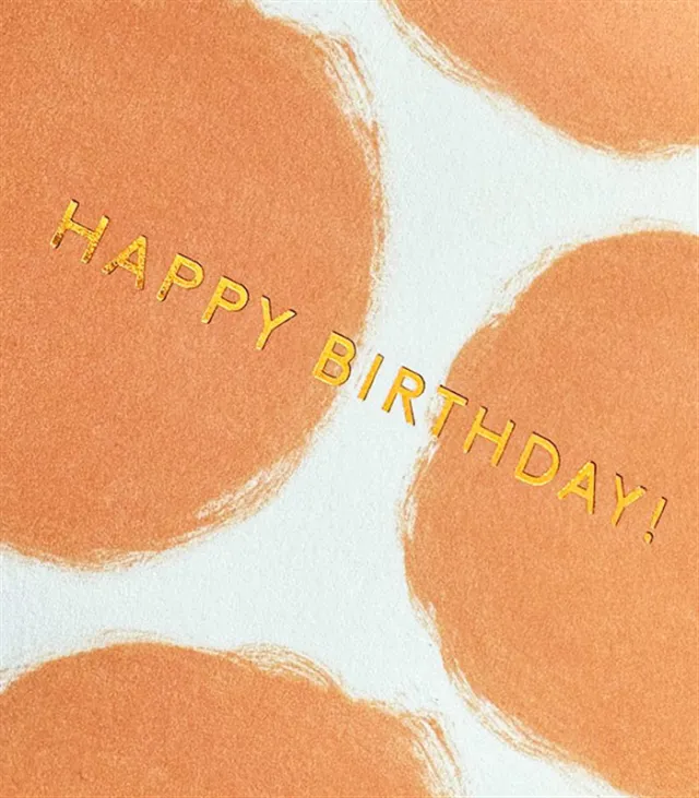 Turuncu Happy Birthday Not Kartı — görünüm 3