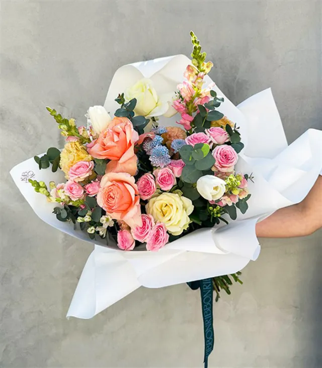 Pure Beyaz Somon Soft Buket, Çiçek Buketi Gönder, Lüks Çiçek — görünüm 3