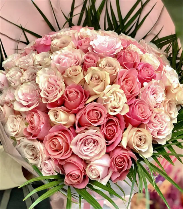 Royal Deluxe 75 Pembe Somon Güller Buketi — görünüm 3
