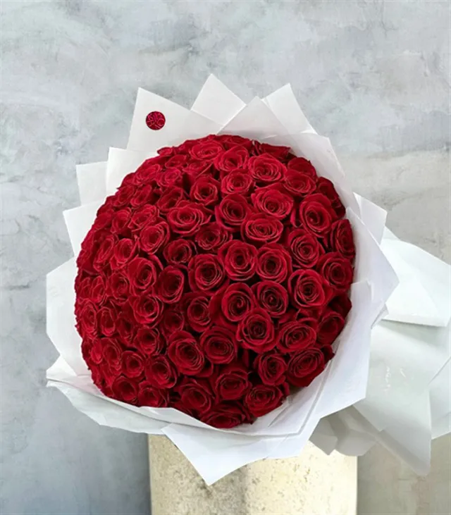 Royal Deluxe 100 Kırmızı Gül Buketi — görünüm 3