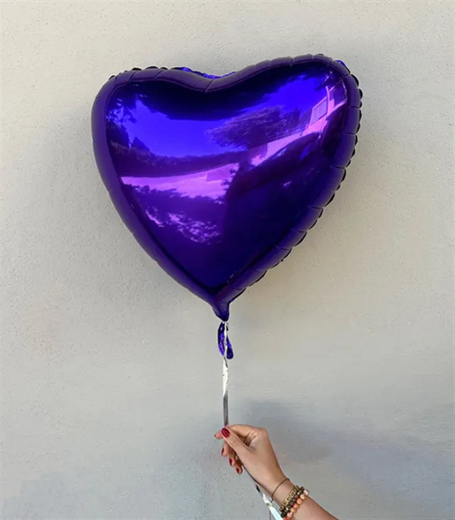 Neon Mor Uçan Kalp Balon 45 cm — görünüm 3
